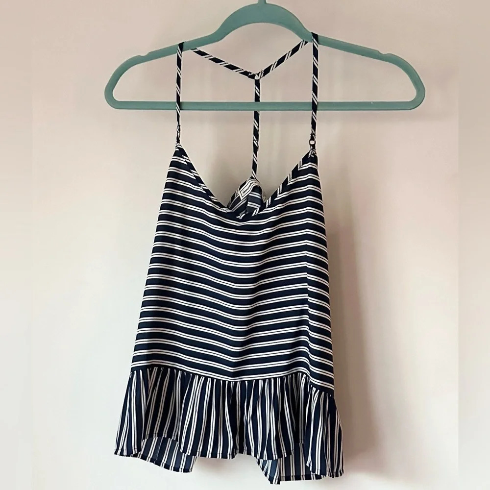 Abercrombie & Fitch Navy and White Striped Camisole